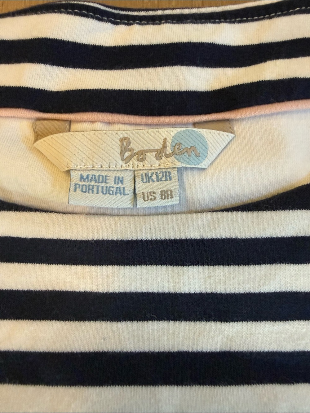 Boden Navy & White Striped Dress